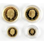 UPDATED DESCRIPTION A Tristan da Cunha 4-coin gold sovereigns set 2023, comprising 1, ½,