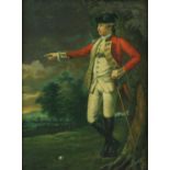 After Joseph Wright of Derby, Portrait of Colonel Charles Heathcote, oil on panel, 40 x 30cm. Framed