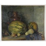 Ludwig Voss (German 1881-?), Still Life of Fruit, oil on board, signed top right, 65 x 80cm.