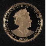 An Isle of Man gold full sovereign 2020, celebrating the Battle of Britain and the Spitfire,