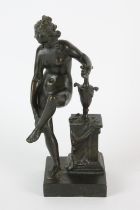 A Grand Tour bronze figure of Aphrodite, late 19th Century, modelled untying her sandal,