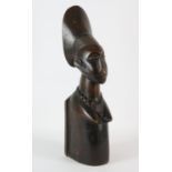 An African Ethnographic-style figure of a women, wearing a necklace, 43.5 cm high