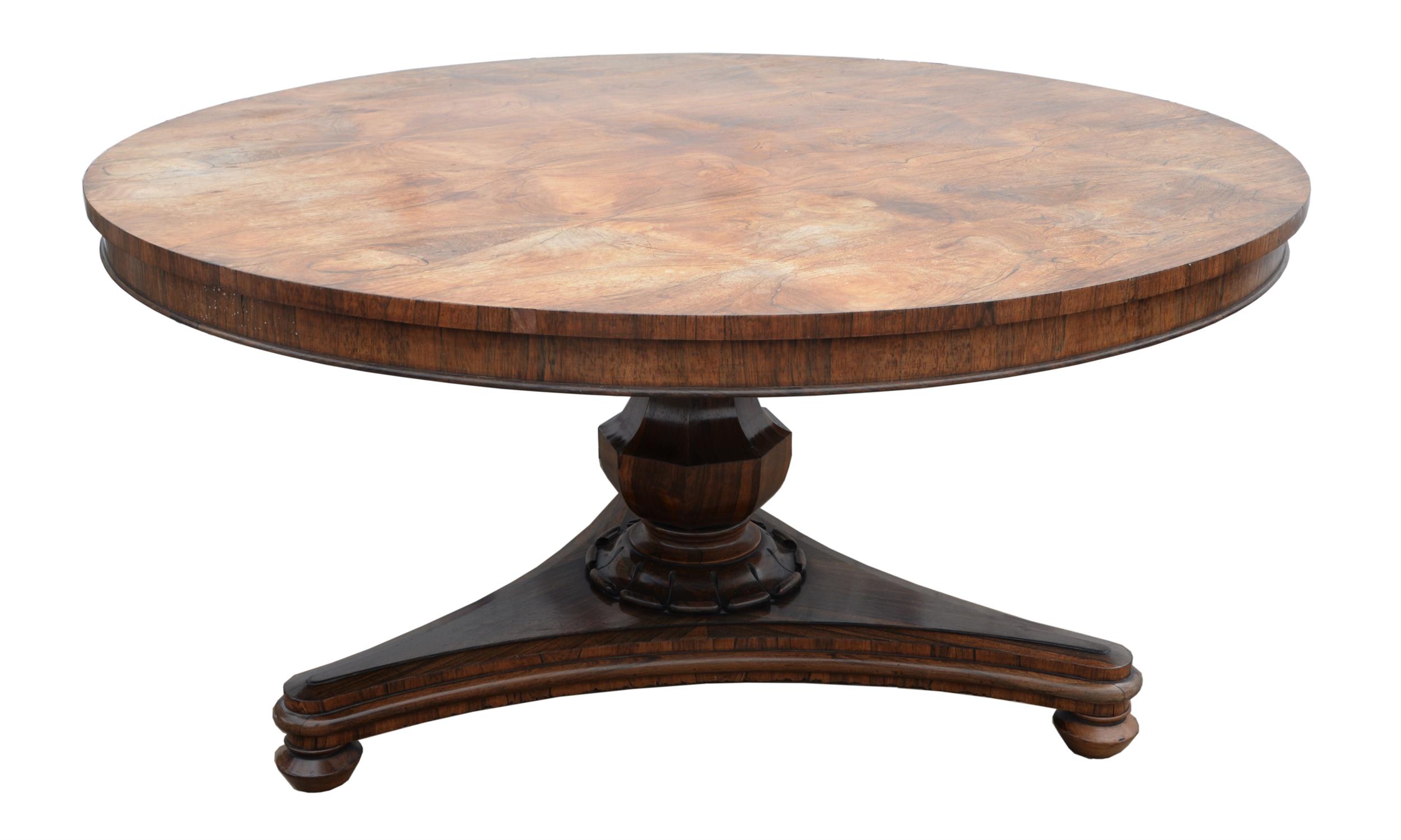 Early 19th century circular rosewood breakfast table on urn shaped column and platform base, - Image 3 of 4