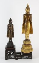 A Burmese, or other Asian gilded wood figure of Sakyamuni, The Historical Buddha,