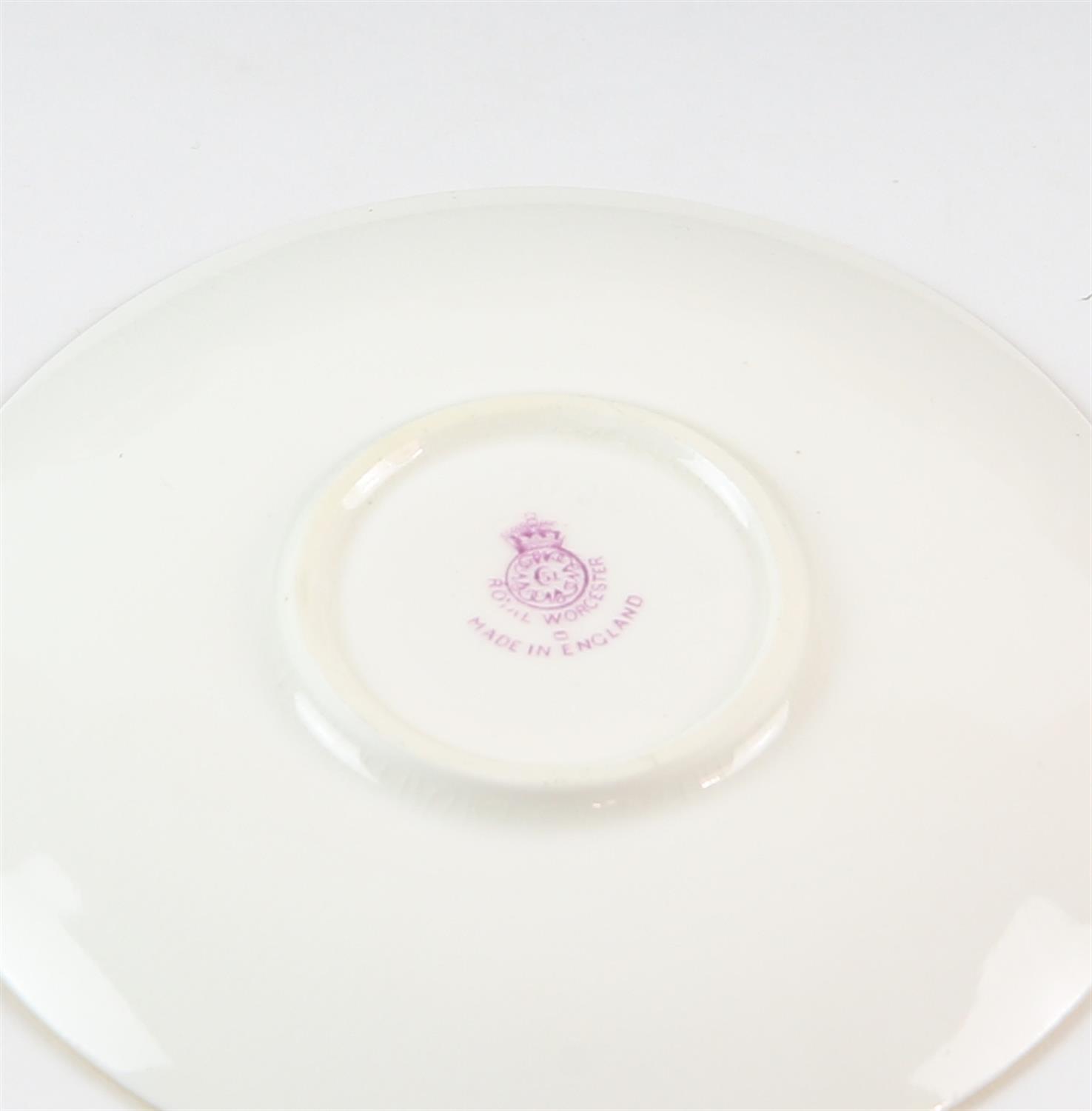 A Royal Worcester porcelain presentation tea set by James Stinton, decorated with pheasant in - Image 6 of 6