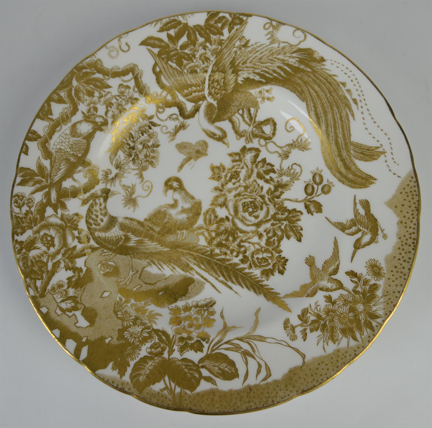 Royal Crown Derby, a part dinner service in the Gold Aves pattern, printed marks to base, - Image 6 of 38