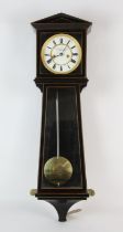 An ebonised wood wall mounted regulator clock by W Blatterbauer, 19th Century, the case of