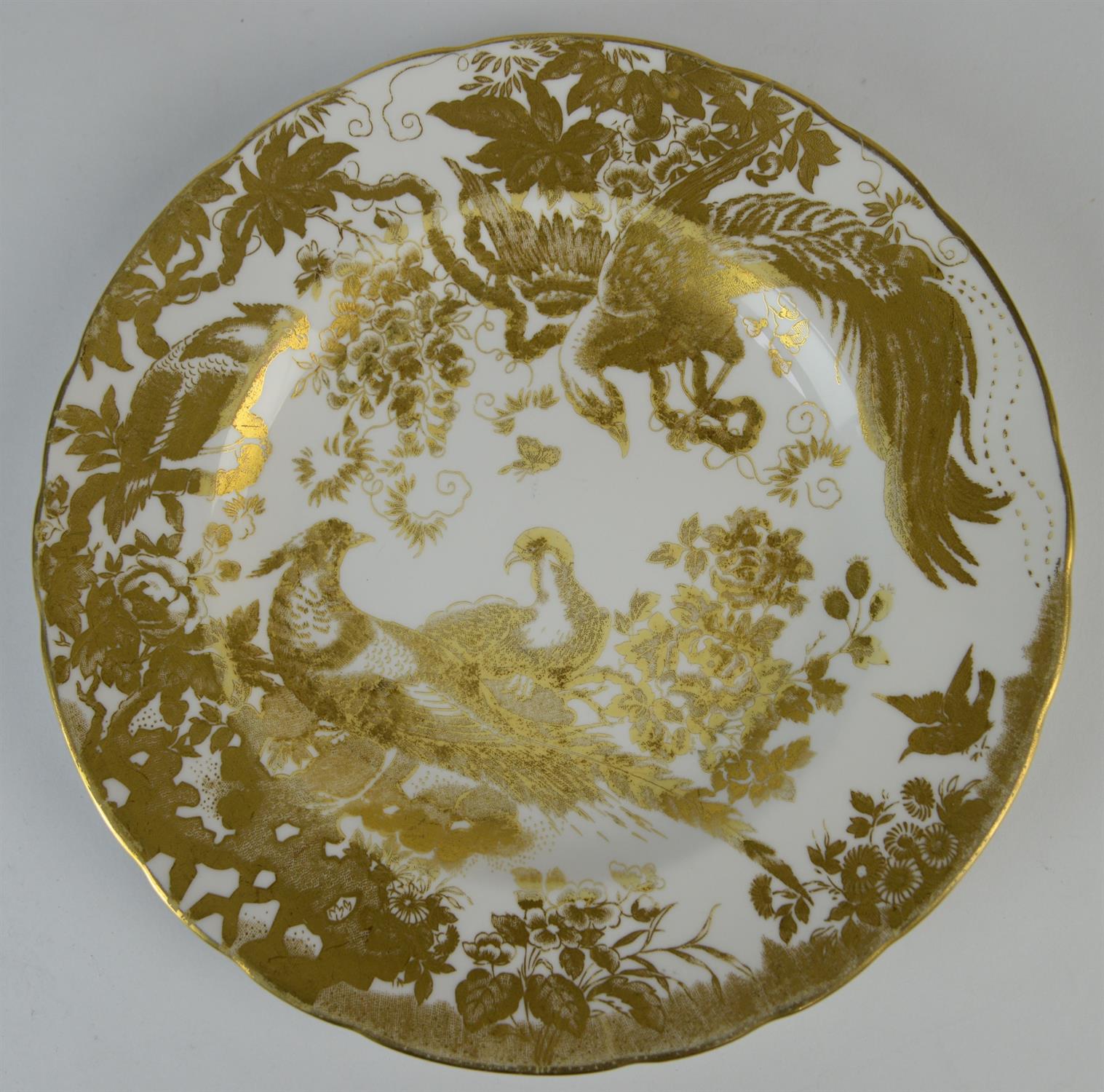 Royal Crown Derby, a part dinner service in the Gold Aves pattern, printed marks to base, - Image 13 of 38