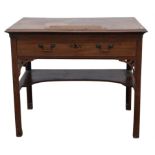 George III Chinese Chippendale style architects table, with hinged top supported on ratcheted