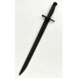 WWI knife bayonet with fullered 39.5cm blade and metal scabbard