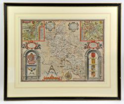 John Speed, circa 1610, Buckingham both Shyre and Shire towne described', dated 1610, hand coloured,