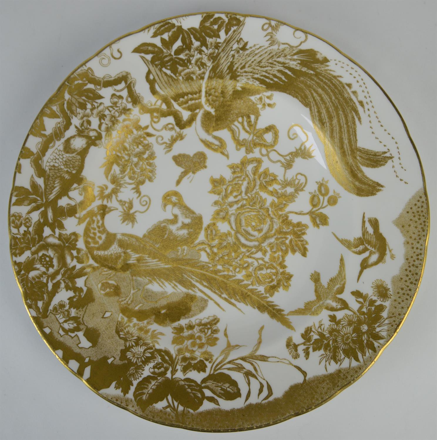 Royal Crown Derby, a part dinner service in the Gold Aves pattern, printed marks to base, - Image 10 of 38