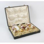 A Royal Worcester porcelain presentation tea set by James Stinton, decorated with pheasant in