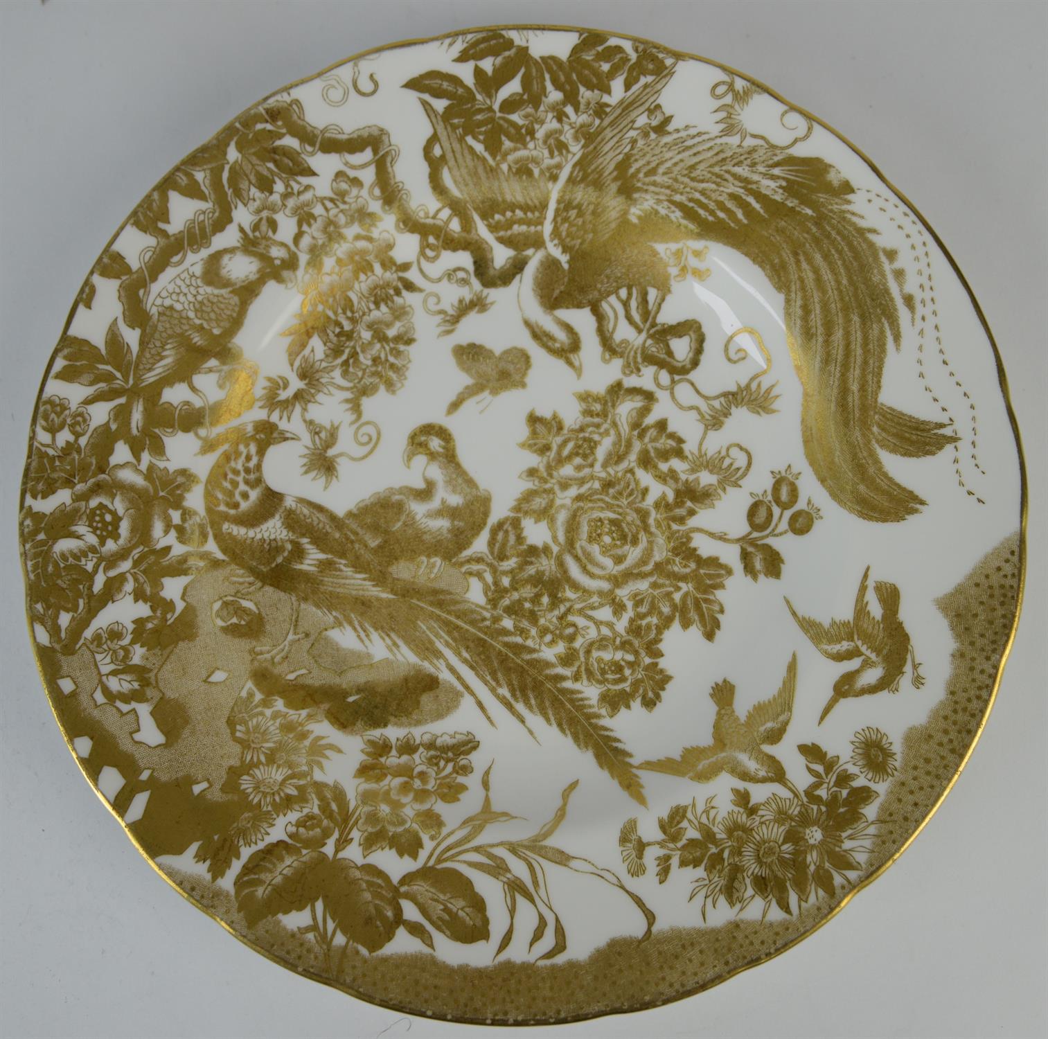 Royal Crown Derby, a part dinner service in the Gold Aves pattern, printed marks to base, - Image 12 of 38