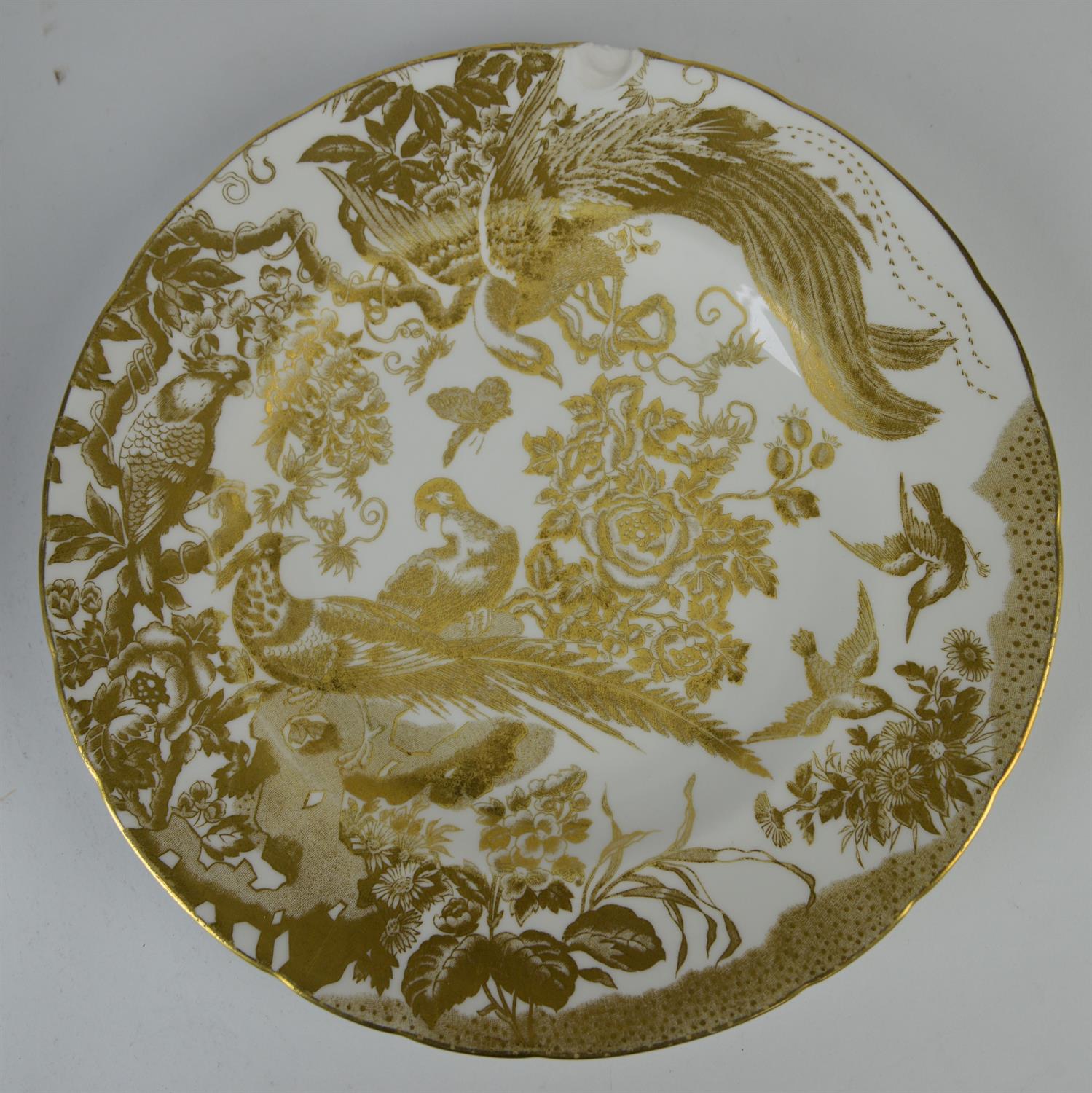 Royal Crown Derby, a part dinner service in the Gold Aves pattern, printed marks to base, - Image 8 of 38