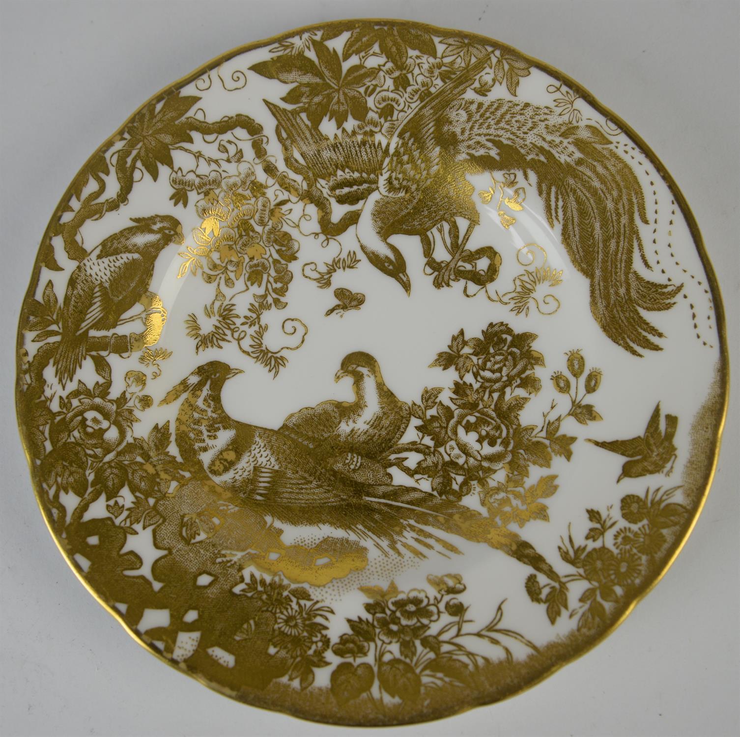 Royal Crown Derby, a part dinner service in the Gold Aves pattern, printed marks to base, - Image 16 of 38