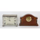 Art Deco mantel clock, the case of rectangular form, on square feet, the dial with Roman numeral