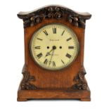 Early 20th century double fuzee chain driven mantle clock striking the hours and half hours on a