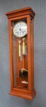 Franz Hermle & Sohn modern two train wall clock H 88cm