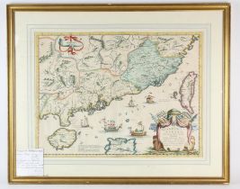 Vincent Maria Coronelli (1650-1718) ‘Quantung e Fokien, Provincie della China’, Hand coloured