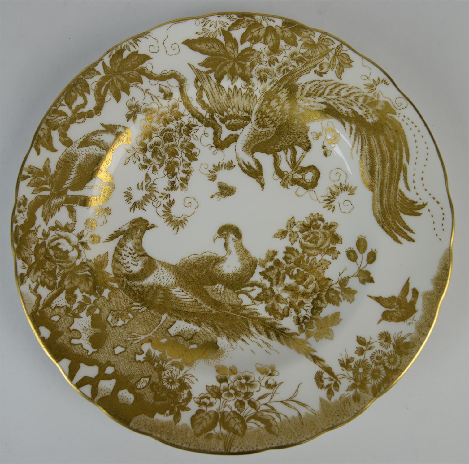 Royal Crown Derby, a part dinner service in the Gold Aves pattern, printed marks to base, - Image 33 of 38