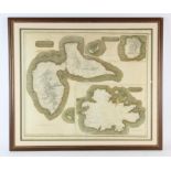 Map of Antigua, Guadeloupe and Marie Galant by Kirkwood and Sons, Edinburgh, 52.5cm x 62cm, mounted,