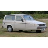 1986 Reliant Robin Rialto. Registration number: C691 SMO. Mileage: 35,850. Finished in Beige