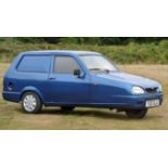 1999 Blue Reliant Robin van. Registration: V125 GLA. Mileage: 29,309. Finished in blue with