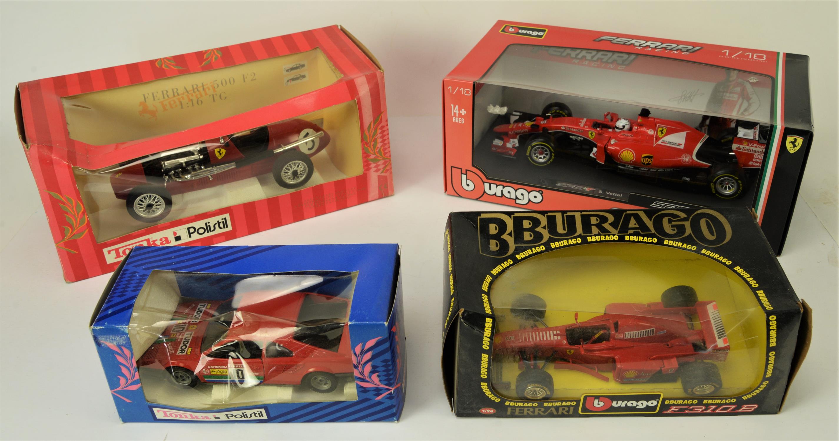 F1 Boxed models and framed items - Models to include, Tonka Polistil, Burago Ferrari F1 models,