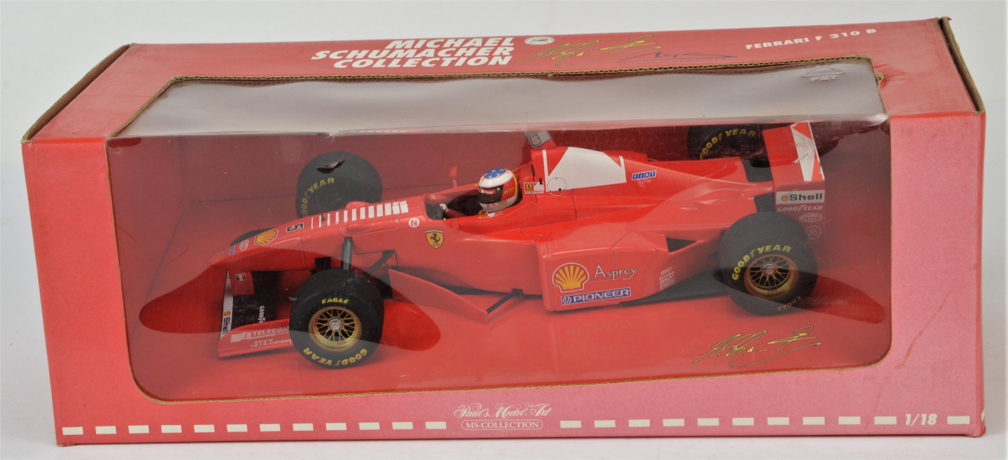 Hot Wheels Racing - Four Michael Schumacher collection, Boxed Mattel Ferrari 1:18 scale models, - Image 4 of 5