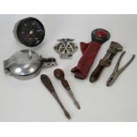 Collection of Vintage items, to include Porsche 924 speedometer (150 MPH) VDO and a Petrol Cap,