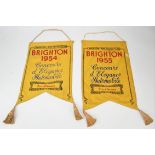 Two vintage advertising banners - Brighton & Hove Motor club, 1954 and 1955 'Prix d'Honeur'