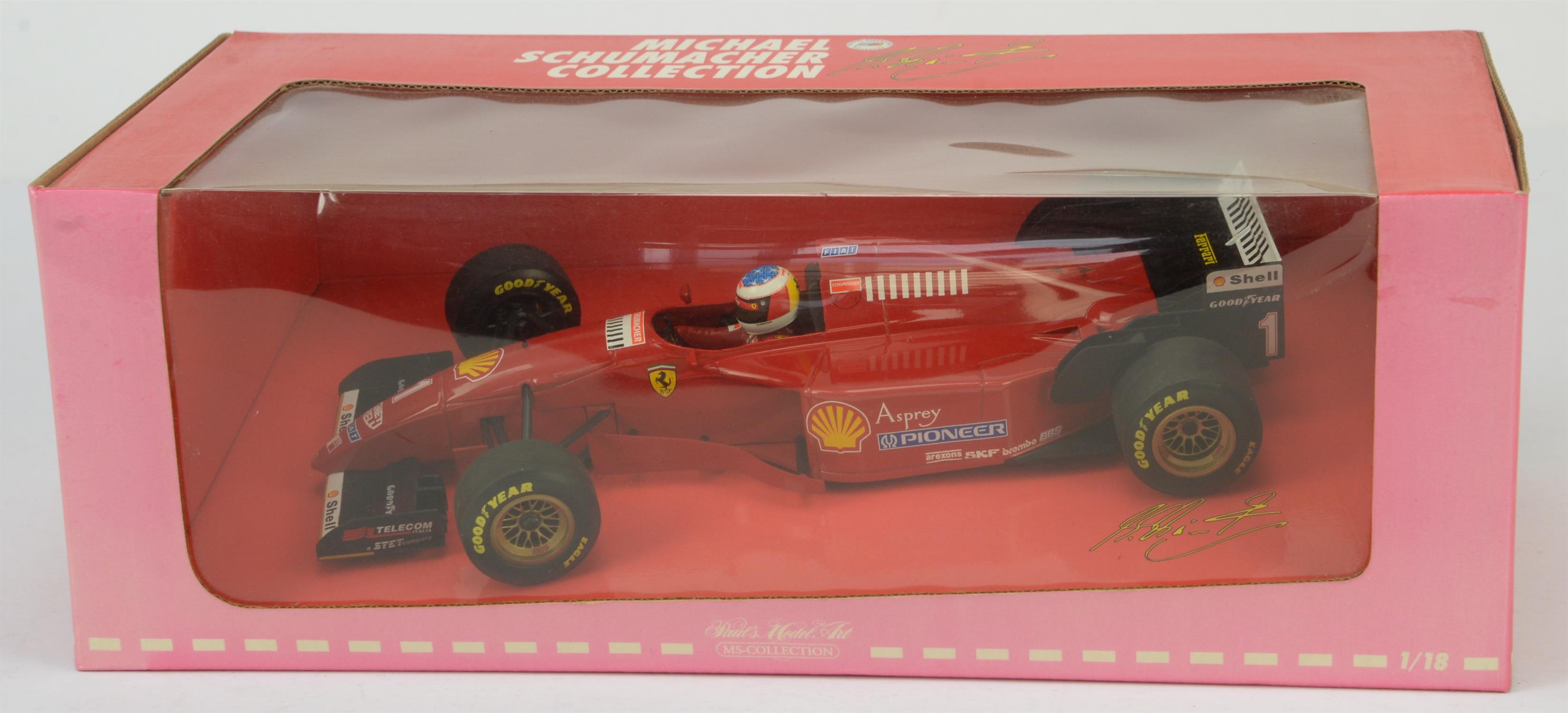 Hot Wheels Racing - Four Michael Schumacher collection, Boxed Mattel Ferrari 1:18 scale models, - Image 5 of 5