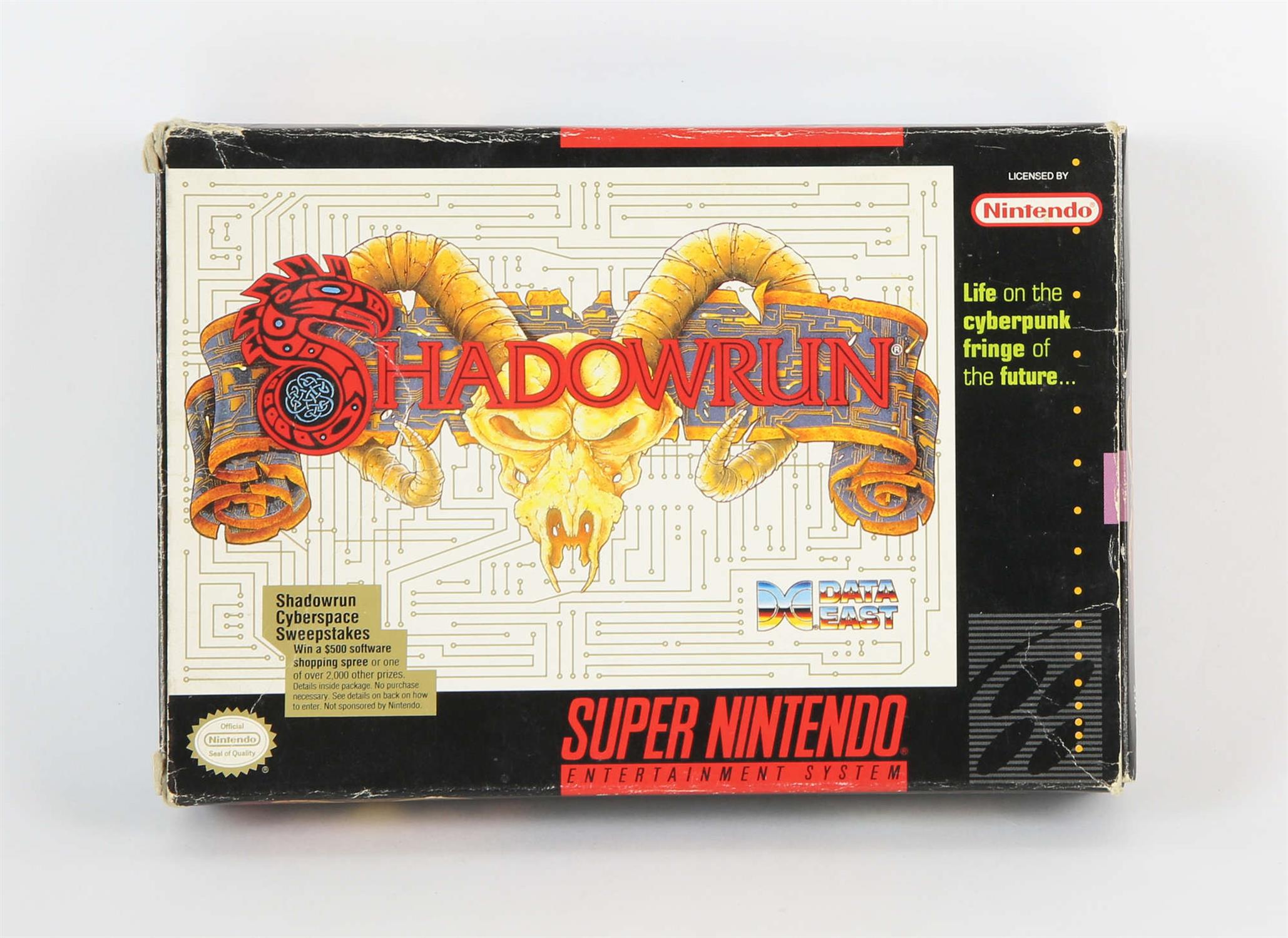 Shadowrun boxed SNES game (NTSC)