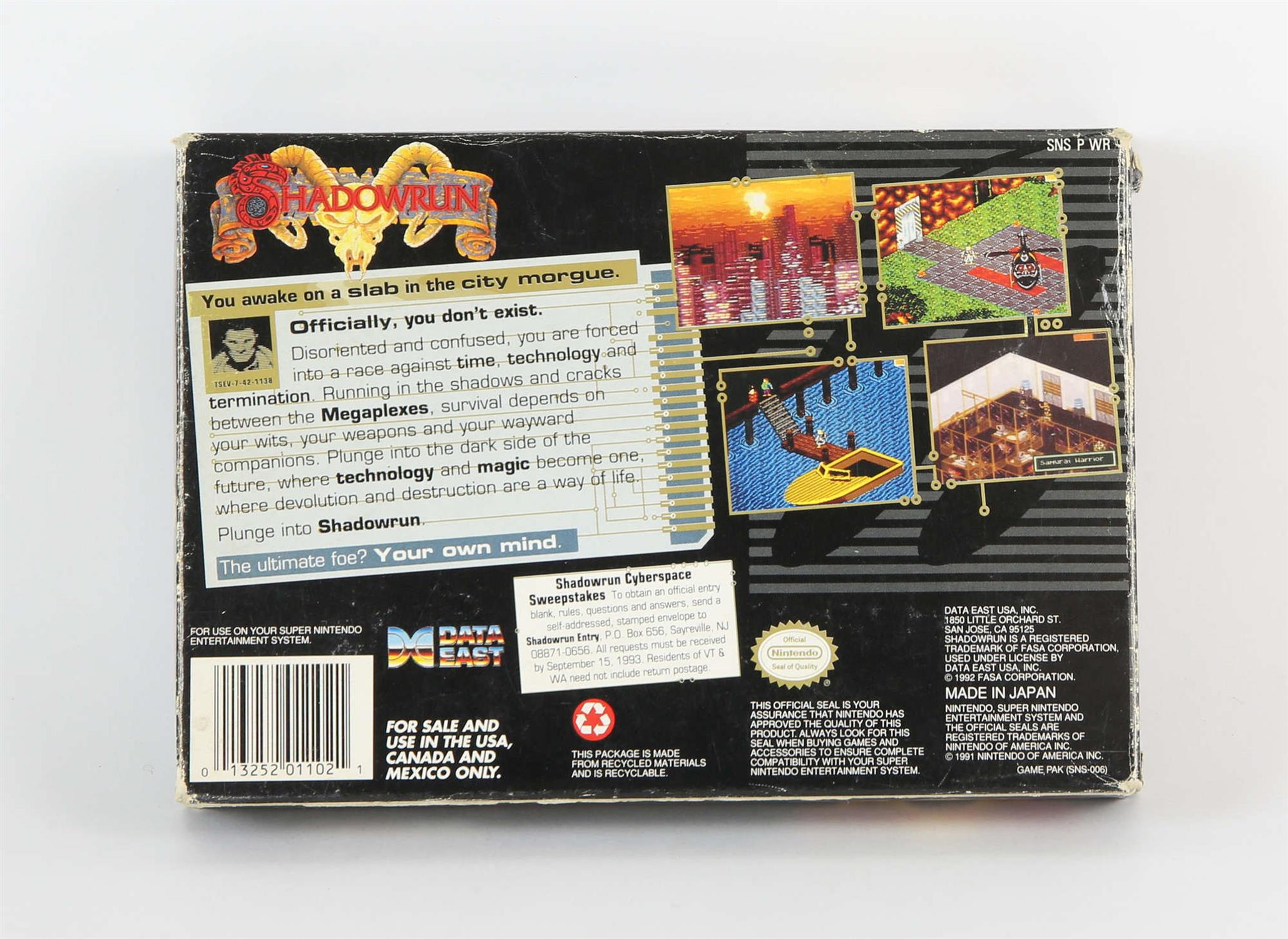 Shadowrun boxed SNES game (NTSC) - Image 2 of 2