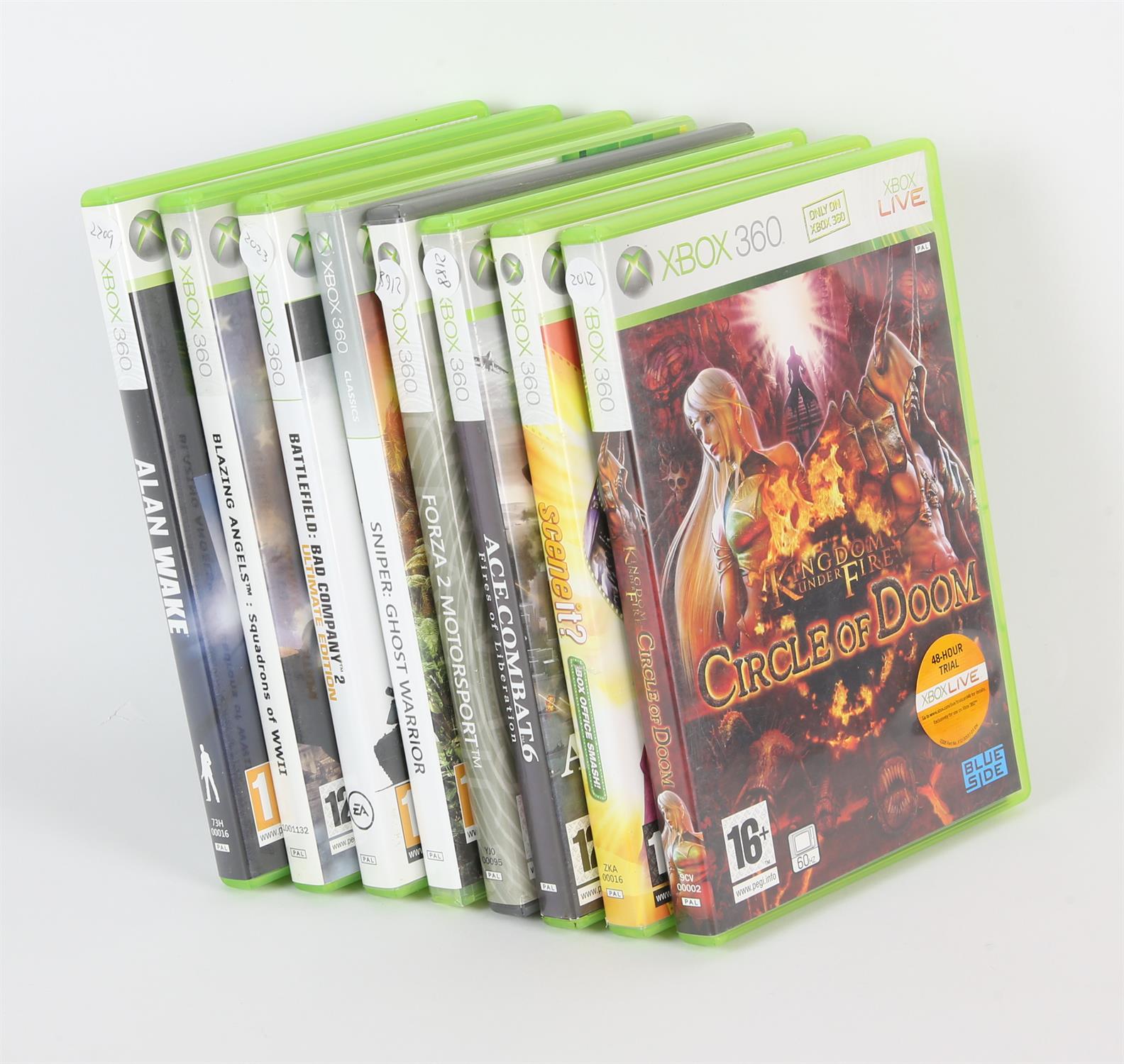 An assortment of 8 Xbox 360 games (PAL) Includes: Alan Wake, Kingdom Under Fire: Circle of Doom,