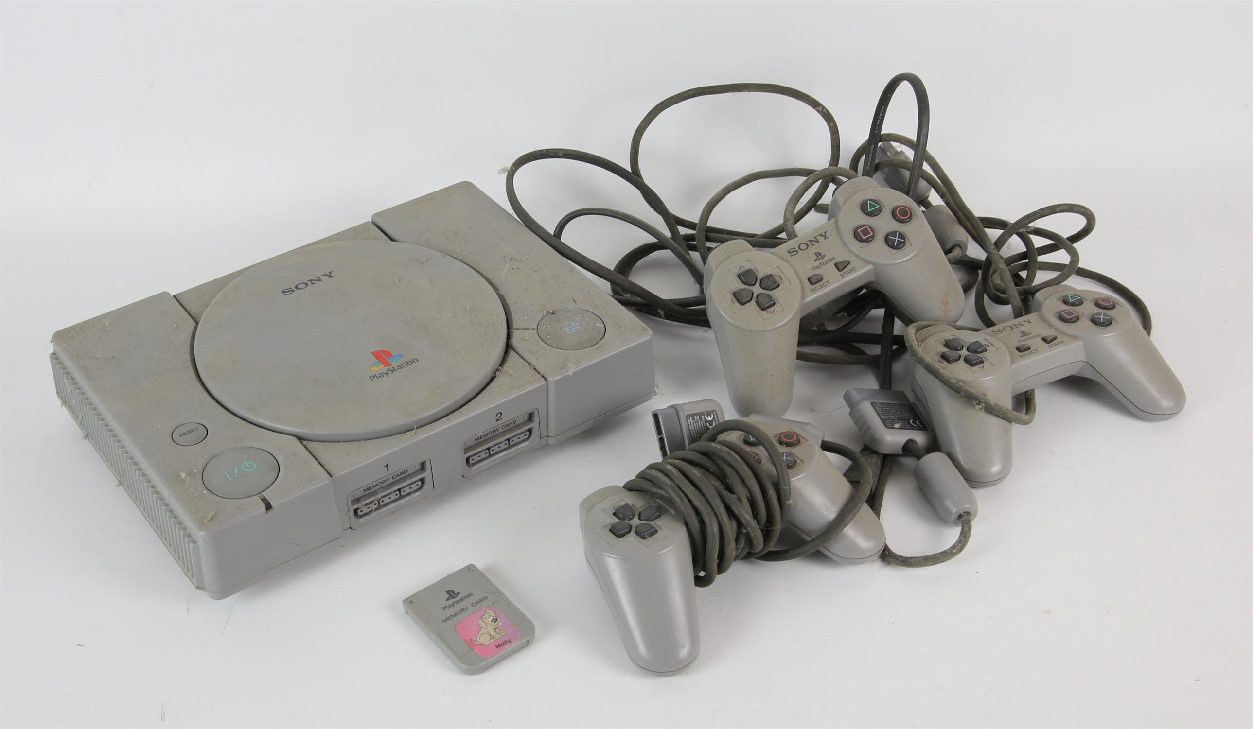 Playstation One. PS1 Console & Controllers (x2) (PAL)