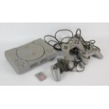 Playstation One. PS1 Console & Controllers (x2) (PAL)