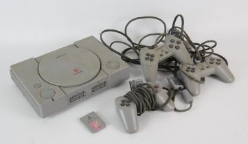 Playstation One. PS1 Console & Controllers (x2) (PAL)