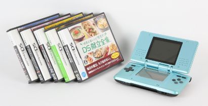 A Japanese Nintendo DS bundle (NTSC-J) - Nintendogs Best Friend Edition Teal DS Console + 5 games