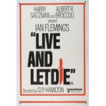 James Bond Live And Let Die (1973) British Double Crown film poster, starring Roger Moore,