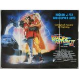 Back To The Future Part II (1989) British Quad main and teaser film poster, folded,