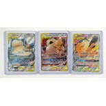 Pokemon TCG. Lot of three Eevee and Snorlax Tag Team GX cards. Includes Team up 120/181,