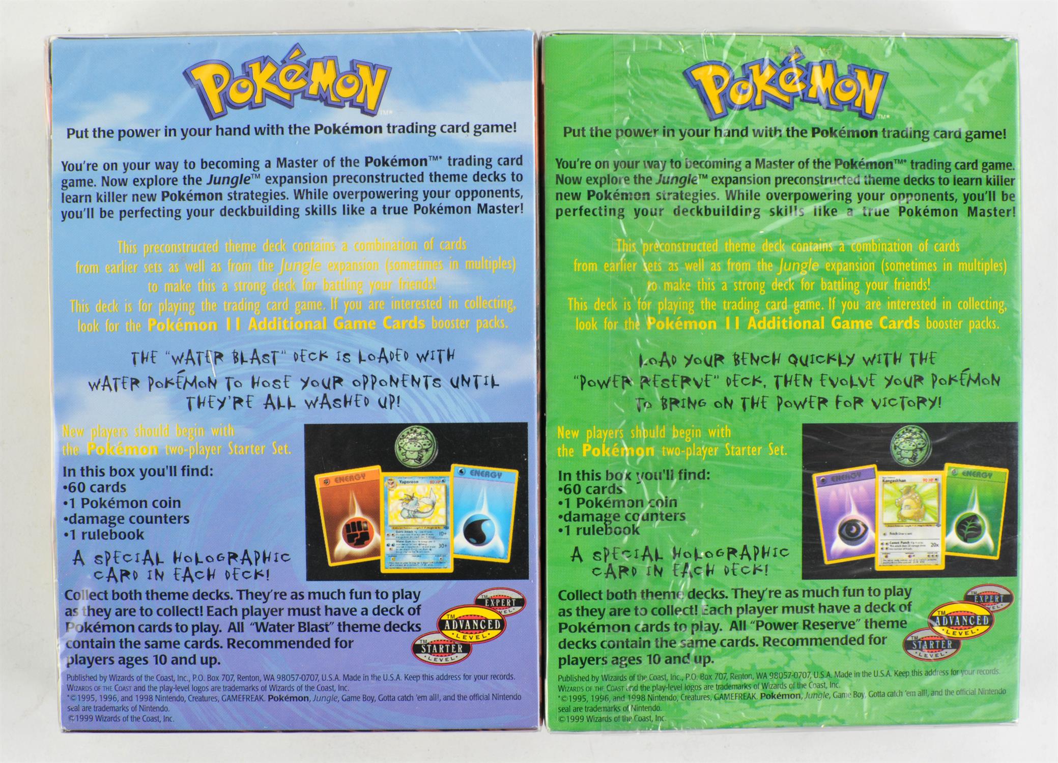 Pokemon TCG. Two Jungle Theme Decks, Sealed. Includes both Water Blast and Power Reserve. - Image 2 of 6