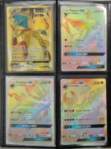 Pokemon TCG. Binder of 29 cards including Full Arts, Rainbow Rares, Trainers, GX's and EX's.