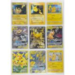 Pokemon TCG. Lot of 29 Pikachu Cards from mixed sets and promotional cards. Holos, Reverse Holos,