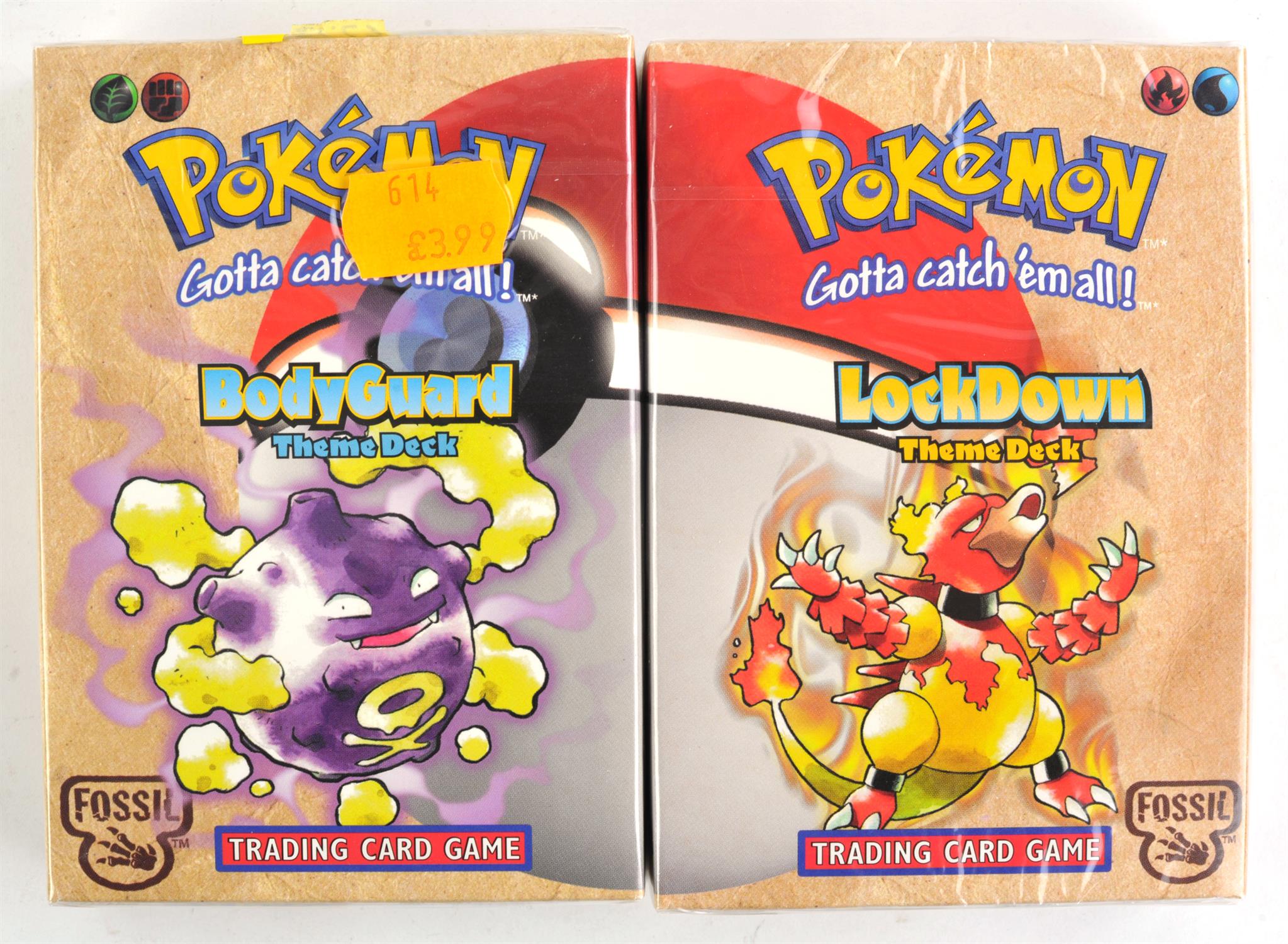 Pokemon TCG. Two Pokemon Fossil Theme Decks Sealed, includes one Lockdown and One Bodyguard theme