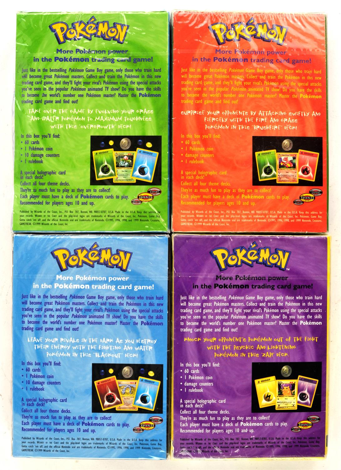Pokémon TCG. Set of 4 Base Set Theme Decks, all sealed. Includes Brushfire, Zap, Blackout and - Image 2 of 6