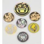 Pokemon TCG. Lot of 7 Pikachu Pokemon Coins including a Metal Coin from the XY Premium Trainers