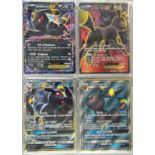 Pokemon TCG. Binder of 50 Eevee and Eeveelution Pokemon cards from mixed sets, includes holos,